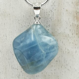 AquamarinTrommelstein mit Stift&ouml;se aus 92,5er Silber