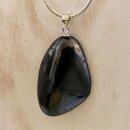 Shungit Trommelstein mit Stift&ouml;se aus 92,5er Silber