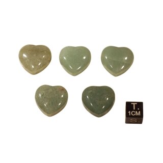 Aventurin gr&uuml;n Herz gebohrt ca. 20mm VE5St.