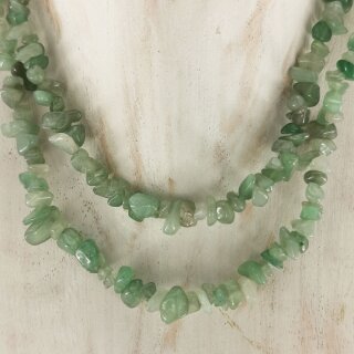 Aventurin gr&uuml;n Kette Splitter ca. 0,6-0,9 / 75-80cm VE5St.