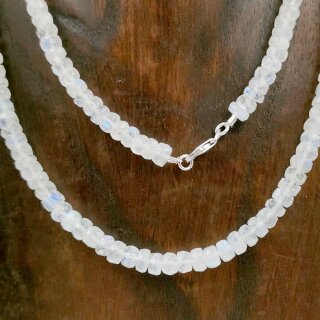 Labradorit wei&szlig; Kette Linse fac. ca. 0,6 / 45cm