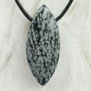 Schneeflockenobsidian Anh&auml;nger Navette VE3St.