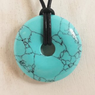 T&uuml;rkis-Imitat Donut ca. 30mm VE3St.