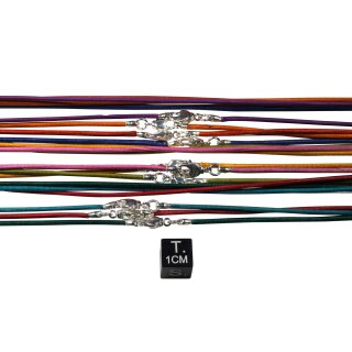 Lederband bunt mit Verschluss &Oslash; ca. 2,4mm, L&auml;nge ca. 40cm VE10St.