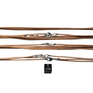 Lederband hellbraun mit Verschluss &Oslash; ca. 2,4mm, L&auml;nge ca. 40cm VE10St.
