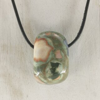 Rhyolith Trommelstein gebohrt bis ca.16g