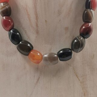 Achat gef&auml;rbt Strang Walze ca. 15x11mm / 37-40cm