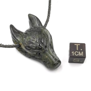 Eldarit Wolfskopf-Anh&auml;nger gebohrt ca. 3cm