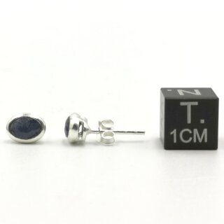 Saphir Ohrstecker oval fac. ca. 0,6x0,4cm, 92,5er Silber VE2St.