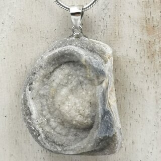 Chalcedon Rose mit Stift&ouml;se aus 92,5er Silber