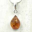 Bernstein cognacfarben Anh&auml;nger Tropfen in...