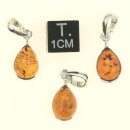 Bernstein cognacfarben Anh&auml;nger Tropfen in...