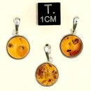 Bernstein cognacfarben Anh&auml;nger rund in...