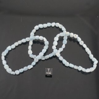 Aquamarin Armband Nugget ca. 0,5x0,7 / 19cm AB-Qualit&auml;t