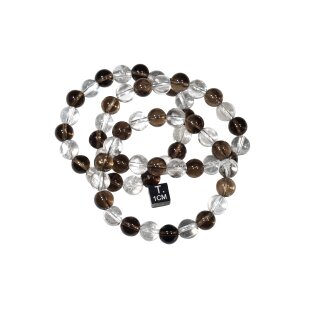 Bergkristall-Rauchquarz-Mix Armband Kugel ca. 1,0 / 19cm