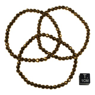 H&auml;matin goldfarben beh. Armband Kugel fac. ca. 0,4 / 19cm