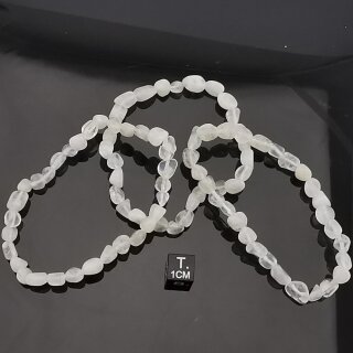 Labradorit wei&szlig; Armband Nugget ca. 0,5x0,7 / 19 cm