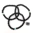 Onyx matt mit Larimar Armband Kugel ca. 0,6 / 19cm