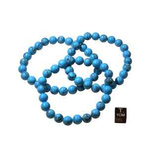 Magnesit T&uuml;rkis gef. Armband Kugel ca. 0,8 / 19cm