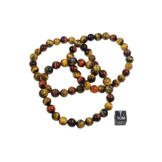 Tigerauge-Mix Armband Kugel ca. 0,8 / 19cm A-Qualit&auml;t